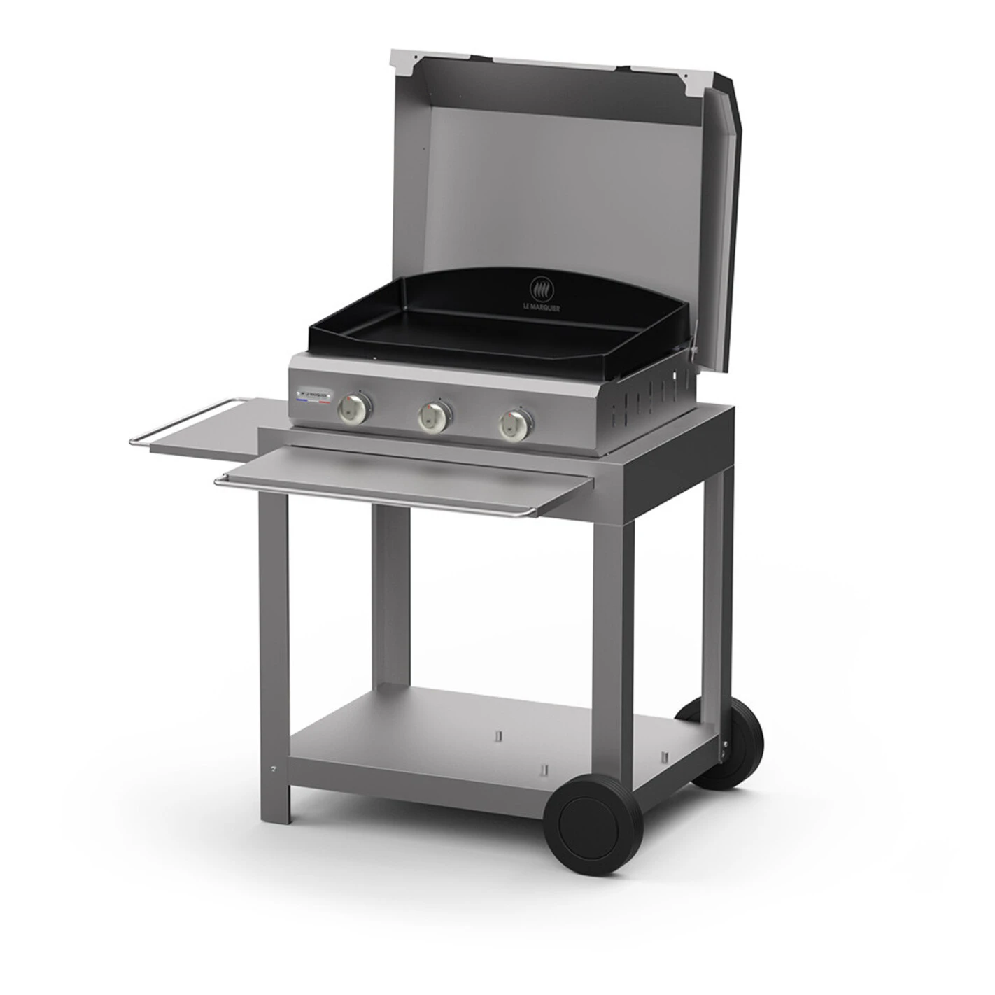 Combo Plancha Gaz Amalia Silver Edition 360 (capot + Chariot) - Le Marquier 3 Combo Plancha Gaz Amalia Silver Edition 360 (capot + Chariot) - Le Marquier