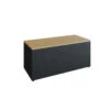 Banc Acier Laqué Noir Et Bois De Teck - Ofyr -Barbecue Boutique banc noir teck 2020000022336