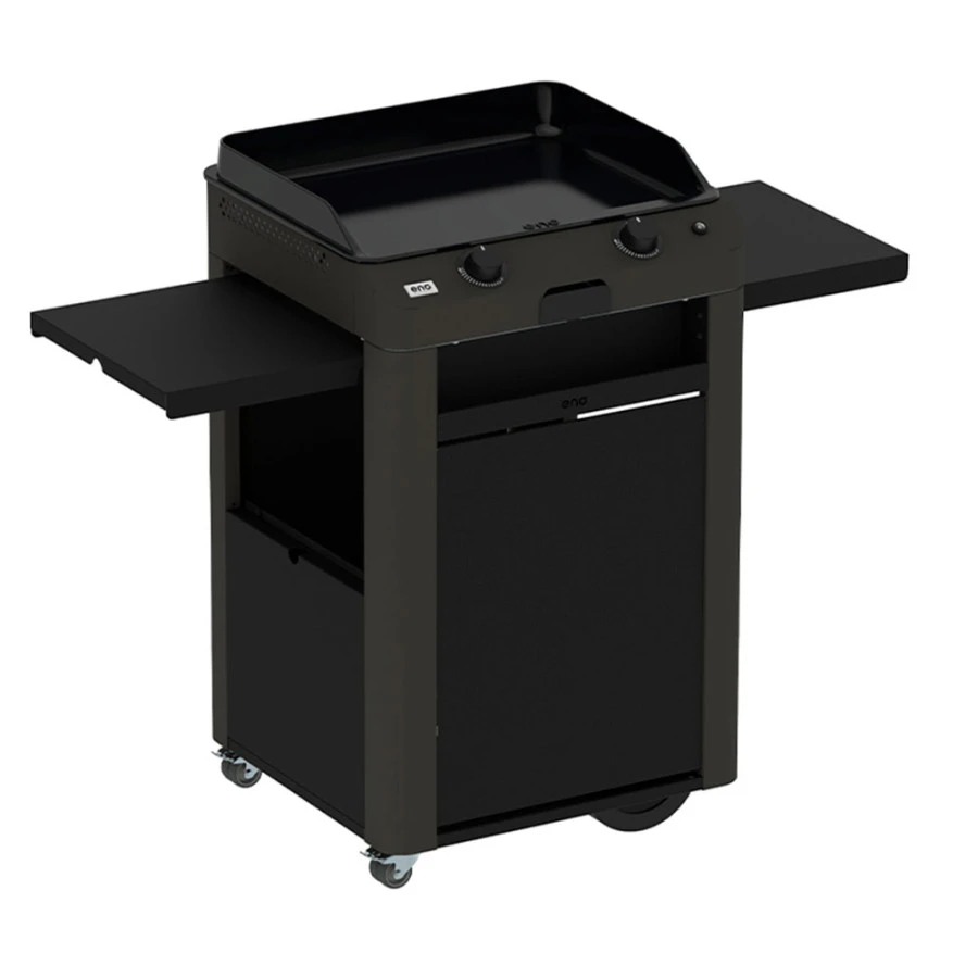 Combo Plancha Gaz Fusion 60 Gris Cargo 2 Brûleurs Avec Chariot - ENO 3 Combo Plancha Gaz Fusion 60 Gris Cargo 2 Brûleurs Avec Chariot - ENO