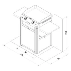 Combo Plancha Gaz Fusion 60 Inox Marin 2 Brûleurs Avec Chariot - ENO -Barbecue Boutique combo fusion 60 inox eno 3224780043386 6