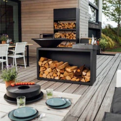 Brasero OFYR Island Noir 100 Céramique + Housse -Barbecue Boutique island noir 100 100 ceramique gris fonce 2020000019985 2