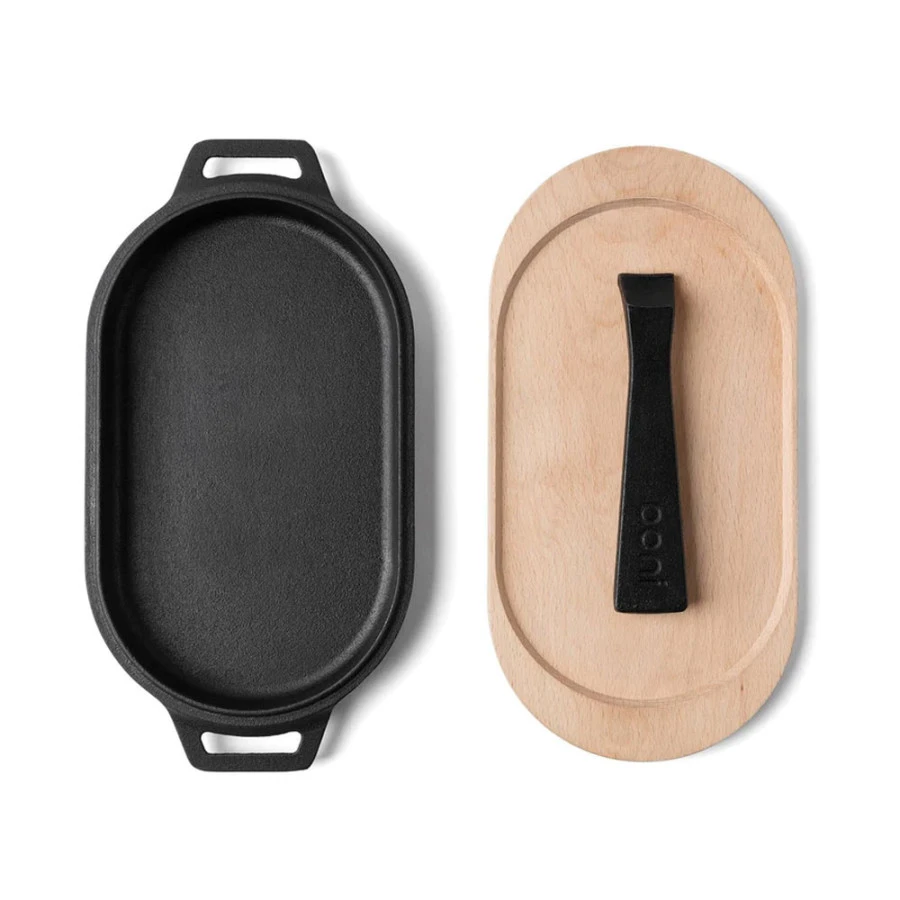 Poêle Ovale Fonte + Manche Amovible + Base En Bois - Ooni 5 Poêle Ovale Fonte + Manche Amovible + Base En Bois - Ooni – Image 3