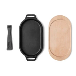 Poêle Ovale Fonte + Manche Amovible + Base En Bois - Ooni 12 Poêle Ovale Fonte + Manche Amovible + Base En Bois - Ooni -Barbecue Boutique poele ovale fonte ooni 5060568342023 3