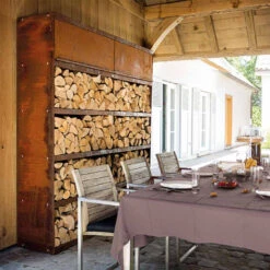 Etagère Range Bois Corten 100 - Ofyr 9 Etagère Range Bois Corten 100 - Ofyr -Barbecue Boutique range bois corten 100 2020000020134 3