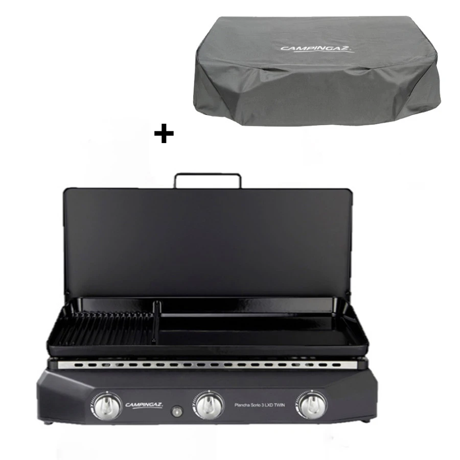 Plancha Gaz Sorio 3 LXD Twin + Couvercle - Campingaz 3 Plancha Gaz Sorio 3 LXD Twin + Couvercle - Campingaz